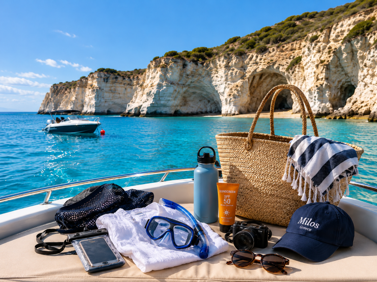 What to Bring on a Boat Rental in Milos