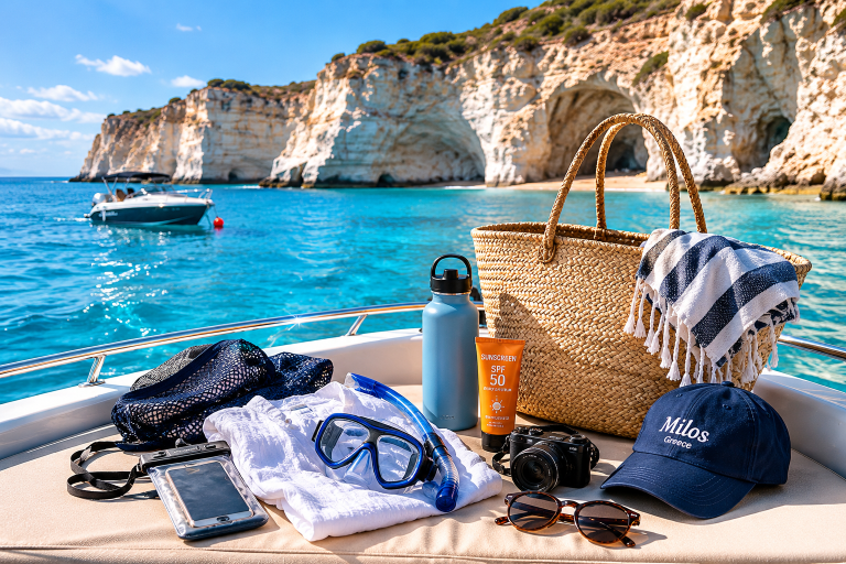 What to Bring on a Boat Rental in Milos