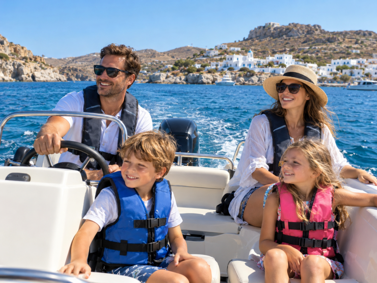 Self-Drive with Kids on Milos